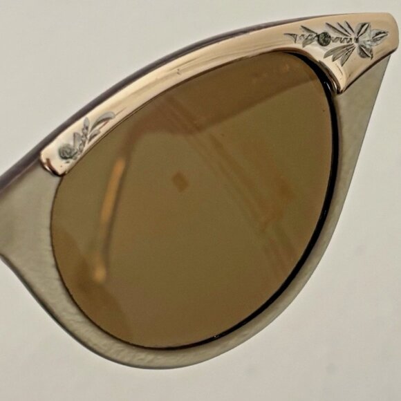 Vintage 1950s TITMUS Gold Aluminum Cat Eye Sunglasses Elegant Hollywood Glam main image 7
